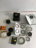 Camera Equip. Assorted lenses & containers