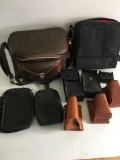 Camera Equip. Assorted vintage camera bags/pouches & miscellaneous items 10 pieces