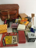 Camera Equip. Vintage Gadg-it bag with Kodak, Maxell, Blacklite, film/camera accessory items