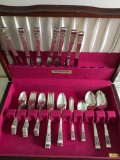 Vintage, Community Fine Silverplate cutlery set with wood case 52 piece