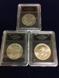 Eisenhower Dollar 1971, 1972, 1973 Authenticated Brilliant Uncirculated