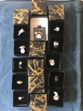 Gem Stone Rings sizes 7 & 8 with boxes 18 pieces