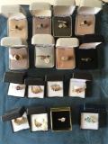 Gem Stone Rings, Sizes 7 & 8 16 pieces.