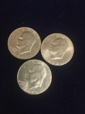 Eisenhower Silver dollars 2) 1974 1) 1972