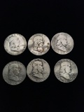 Franklin Half Dollars 3)1951 2)1953 1)1957