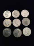 Kennedy Half Dollars 1)1968 1)1967 3)1972 3)1976 1)1981