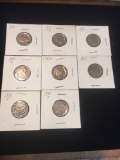 Buffalo Nickels 1934, 2)1935, 2)1936, 2)1937, 1938,