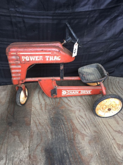 Vintage Power Trac 502 Chain Drive Metal Pedal Tractor