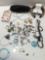 Lot. Assorted charms, pins, rosaries, etc