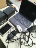 Lot. Sony laptop, Dua speakers, adapters, Ouse, ruler, nook