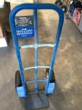 Blue Hand truck, deflated tires