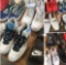 Grouping of assorted shoes. 12 pair. 2 woman 10 men's. Assorted sizes