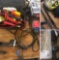 Grouping of car accessories Jumper Cables, Maintainer, Cargo net, & Misc. tools