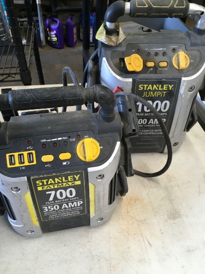Stanley Jumpit 1000 & 700 jump starters with compressors