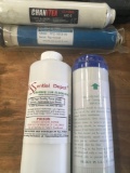New 136 pieces. Assorted filters and sodium hydroxide lye beads bottles