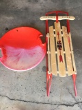 Flexible Flyer snow sled & snow saucer