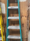 6' blue ladder with yellow top