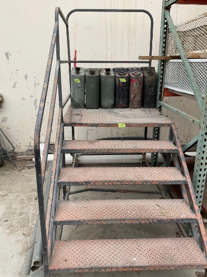 Industrial rolling metal ladder. Ladder ONLY