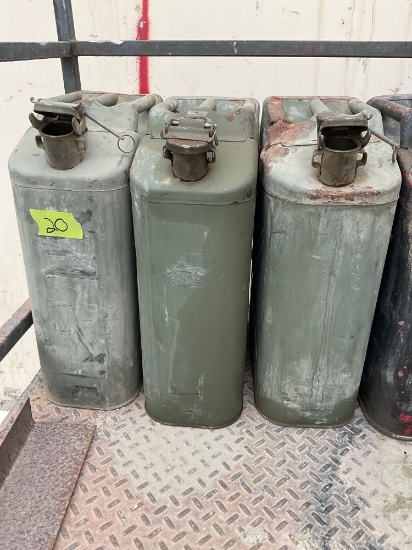 5 gal Jerry steel gas cans.