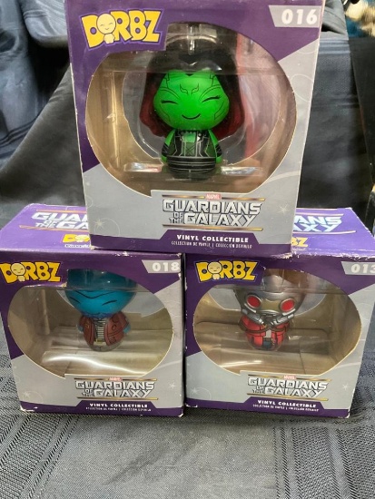 Collectible. Marvel Guardians Of The Galaxy Dorbz vinyl figurines. Numbers 13, 16, 18