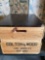 Vintage Colton & Wood, wood crate box advertising with lid, 17