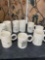 Vintage assorted porcelain coffee cups 5 with handles 4) cups have signature on bottom