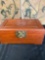 Vintage storage wood box with metal accents. 5