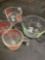 Pyrex measuring cups, made in England. 4 pieces
