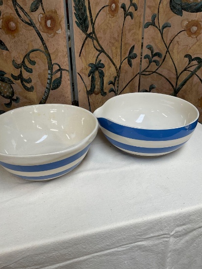 Vintage TG Green LTD large bowls. 4 1/2"T x 10"W & 4 1/2" T x 11"W