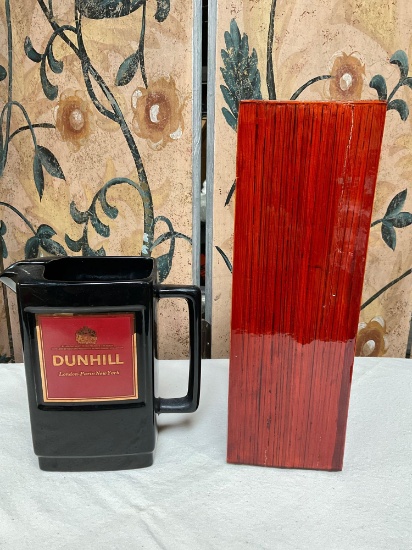 Vintage Wade Dunhill 7" pitcher & 12" bamboo vase