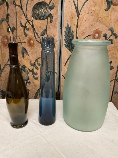 1) 13" T 2) 14"T vases.