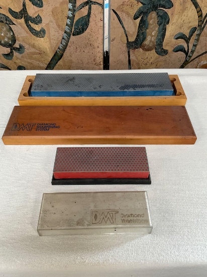 DMT 6" L Diamond Winestone & 14" L Diamond sharpening system, sharpeners with boxes.
