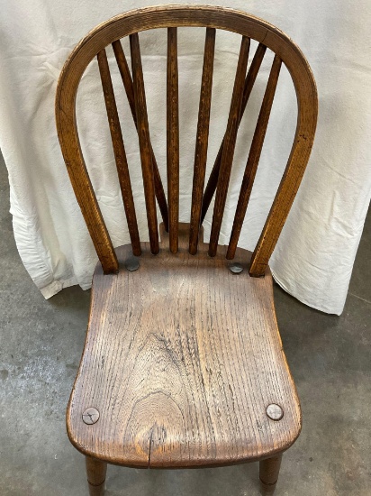 Antique 19th century bow back chair. Stamped either in the back or bottom of chair. See pic