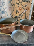 Hammered copper sauce pans, Approximately 8 qt, 10 qt sauce pans & 8