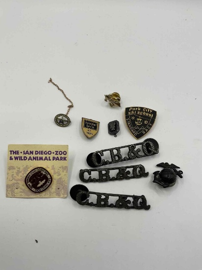 Vintage assorted Service pins. 10 pieces