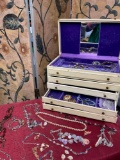 Assorted custom jewelry and vintage jewelry box. 30 pieces 1 box