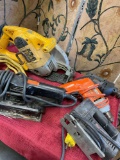 Corded Tools, Dewalt Circular Saw, Sander, Drill guns, Jig Saw, 5 pieces, As-Is