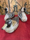Wood Decoy ducks. 3 pieces