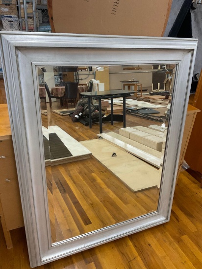 Fulton silver frame mirror. 50" x 40"