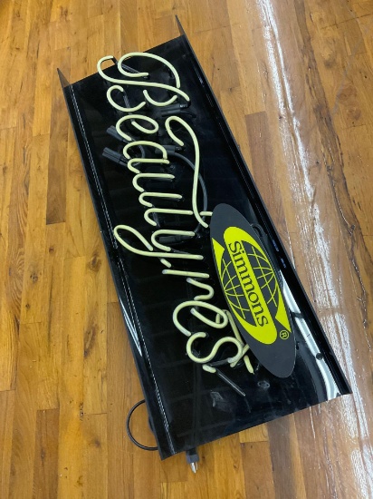 Simmons Beautyrest neon sign 40" x 14". Has a break in the tub.