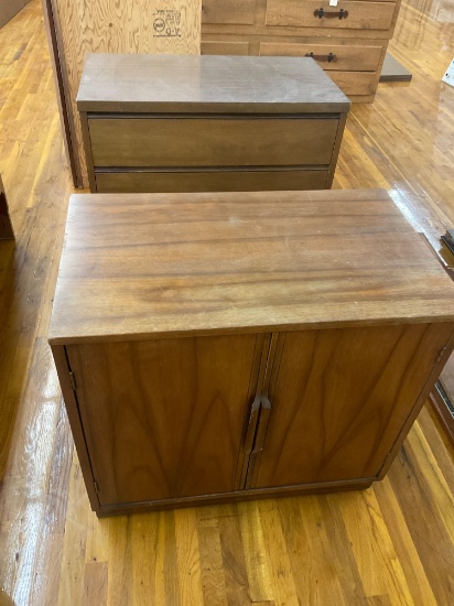 Vintage three dresser 32"t x 32"w x 18"d & cabinet 29"t x 30"w x 18"d . 2 pieces