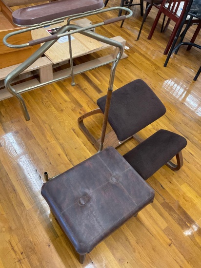 Vintage Valet chair- gentleman's butler suit tie rack & Ergonomic kneeling chair. 2 pieces