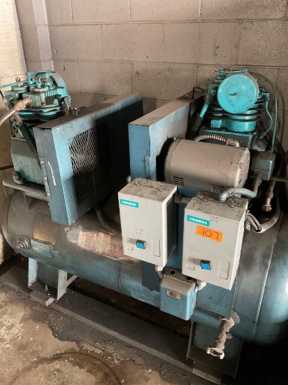 Kellogg American Compressor , 200 gal, twin 5 H.P., 208v,