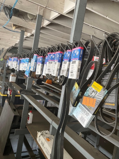 New Drive & serpentine belts. 49 pieces. Does not include racks