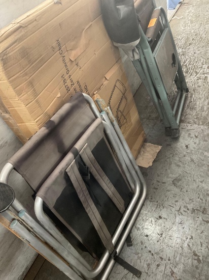 O' Reilly zero gravity chair & 2) foldable chairs. 3 pieces