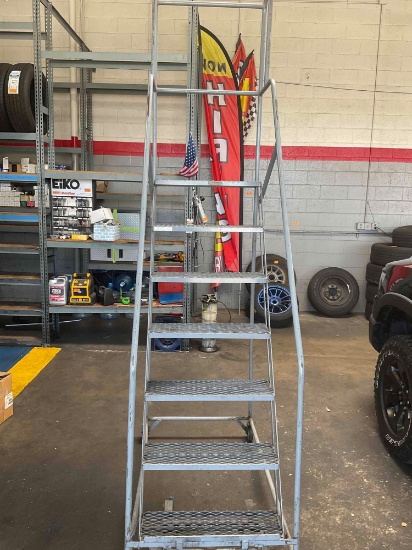 Cotterman rolling, steel, 7 step ladder, max load 450 lbs