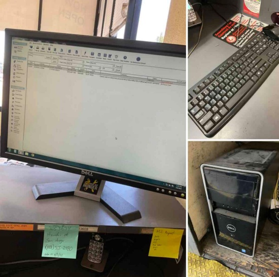 Dell Computer with Monitor, Logitech keyboard, & Genius mouse.