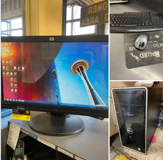 HP monitor, Dell computer, Staples keyboard, mouse. 4 pieces