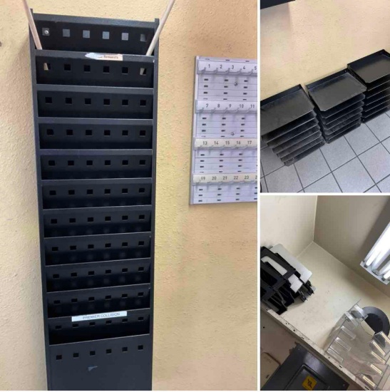 Wall cabinets, desk file units.
