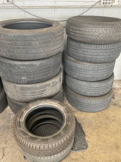 Used tires, no wheels. 12 pieces